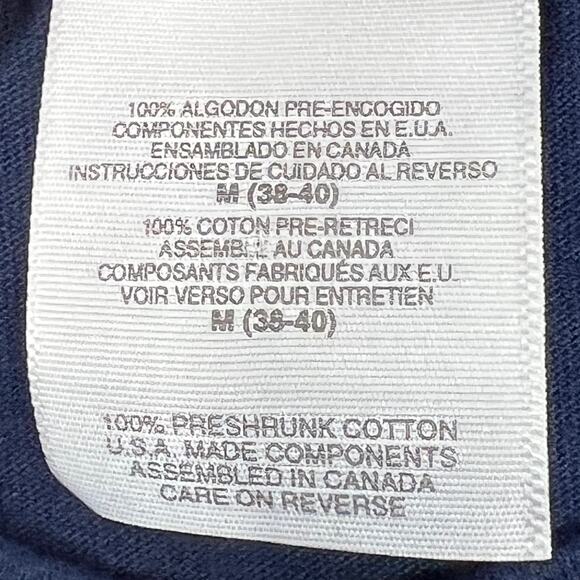 Vintage Nova Scotia T-Shirt Medium Navy Made Canada Flag Map Hanes Heavyweight - Picture 7 of 9